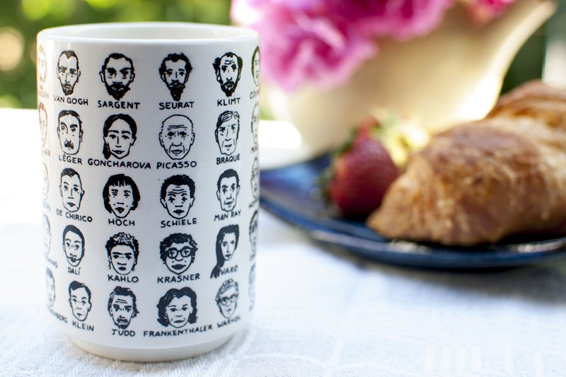 The Unemployed Philosophers Guild It's Hard to Get a Handle on Modern Art - Porcelain Tea Cup Featuring 65 Artists - Image 3